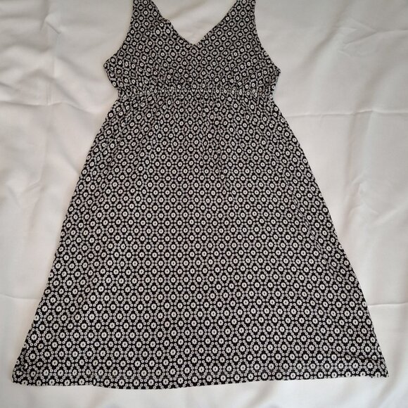 Beachy Sundress Floral Miniprint Empire High Waist Cool Rayon Dress Large - Picture 6 of 11